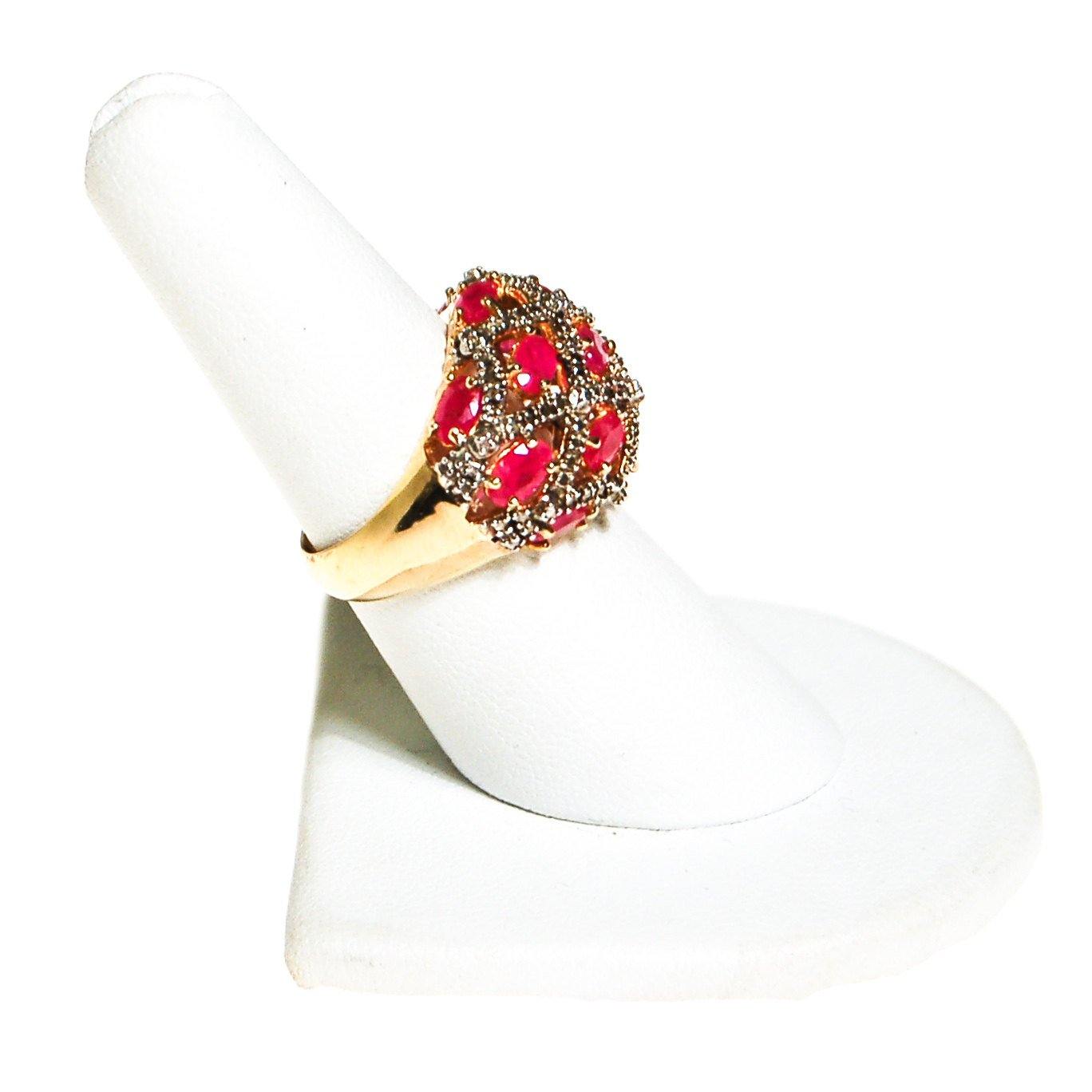 Vintage Ruby Domed Statement Ring by Ruby - Vintage Meet Modern Vintage Jewelry - Chicago, Illinois - #oldhollywoodglamour #vintagemeetmodern #designervintage #jewelrybox #antiquejewelry #vintagejewelry