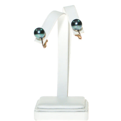 Faux Tahitian Black Pearl Earrings by Unsigned Beauty - Vintage Meet Modern Vintage Jewelry - Chicago, Illinois - #oldhollywoodglamour #vintagemeetmodern #designervintage #jewelrybox #antiquejewelry #vintagejewelry