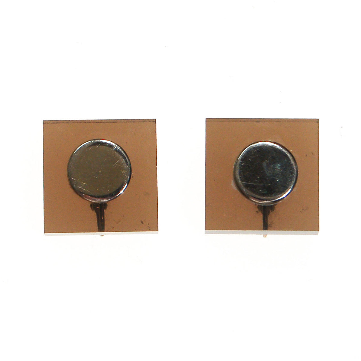Mod Tan Lucite Square Earrings