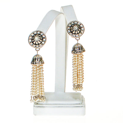 Art Deco Inspired Pearl and Rhinestone Tassel Earrings by Avon by Avon - Vintage Meet Modern Vintage Jewelry - Chicago, Illinois - #oldhollywoodglamour #vintagemeetmodern #designervintage #jewelrybox #antiquejewelry #vintagejewelry