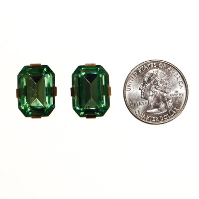 Art Deco Green Crystal Earrings set Sterling Silver by Sterling Silver - Vintage Meet Modern Vintage Jewelry - Chicago, Illinois - #oldhollywoodglamour #vintagemeetmodern #designervintage #jewelrybox #antiquejewelry #vintagejewelry