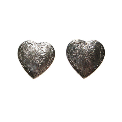 Silver Heart Earrings by 1970s - Vintage Meet Modern Vintage Jewelry - Chicago, Illinois - #oldhollywoodglamour #vintagemeetmodern #designervintage #jewelrybox #antiquejewelry #vintagejewelry