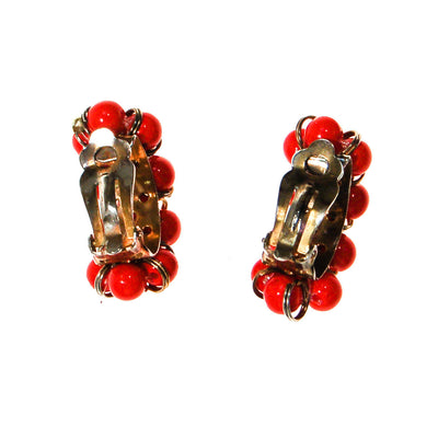 Retro Red Beaded Hoop Earrings by Unsigned Beauty - Vintage Meet Modern Vintage Jewelry - Chicago, Illinois - #oldhollywoodglamour #vintagemeetmodern #designervintage #jewelrybox #antiquejewelry #vintagejewelry