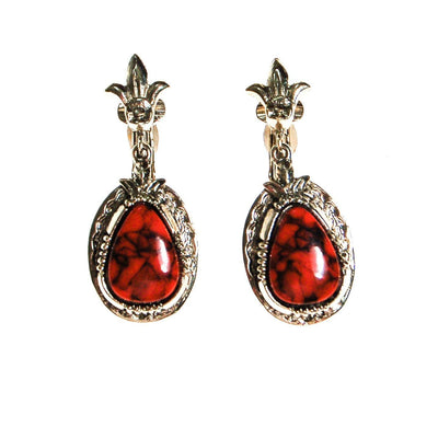 Art Mode Dangling Red Coral Earrings by ART MODE - Vintage Meet Modern Vintage Jewelry - Chicago, Illinois - #oldhollywoodglamour #vintagemeetmodern #designervintage #jewelrybox #antiquejewelry #vintagejewelry