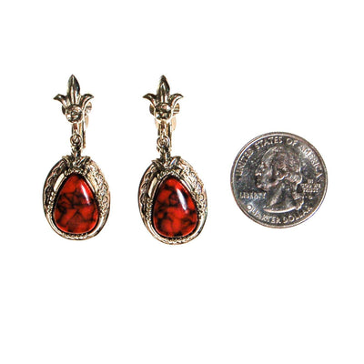 Art Mode Dangling Red Coral Earrings by ART MODE - Vintage Meet Modern Vintage Jewelry - Chicago, Illinois - #oldhollywoodglamour #vintagemeetmodern #designervintage #jewelrybox #antiquejewelry #vintagejewelry