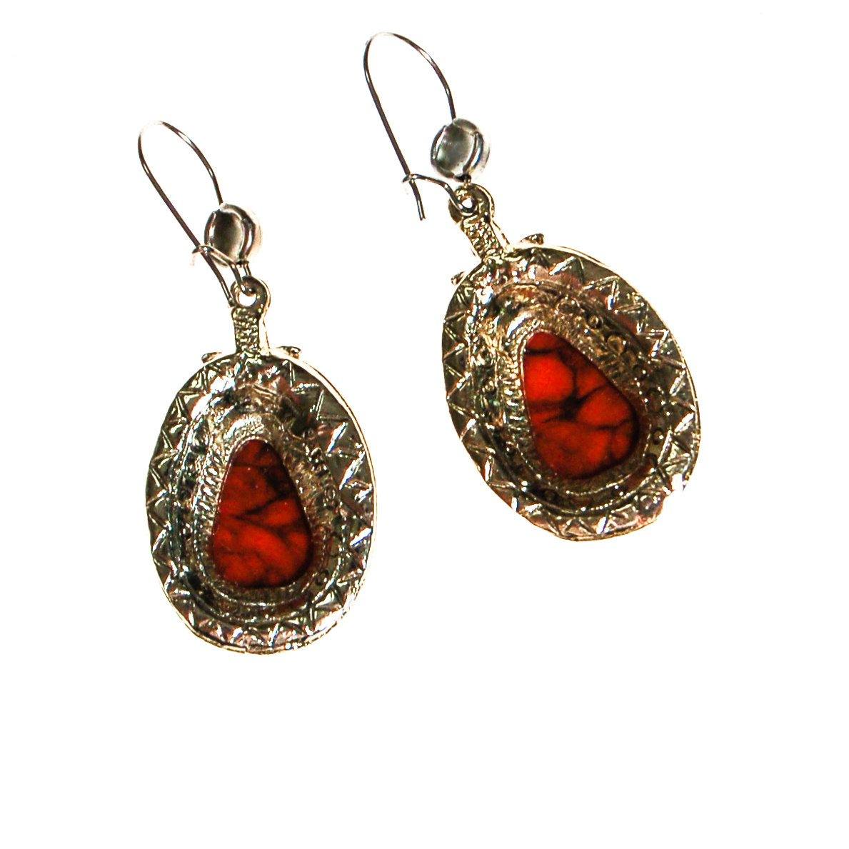 Southwestern Bohemian Chic Red Coral Earrings by ART MODE by ART MODE - Vintage Meet Modern Vintage Jewelry - Chicago, Illinois - #oldhollywoodglamour #vintagemeetmodern #designervintage #jewelrybox #antiquejewelry #vintagejewelry