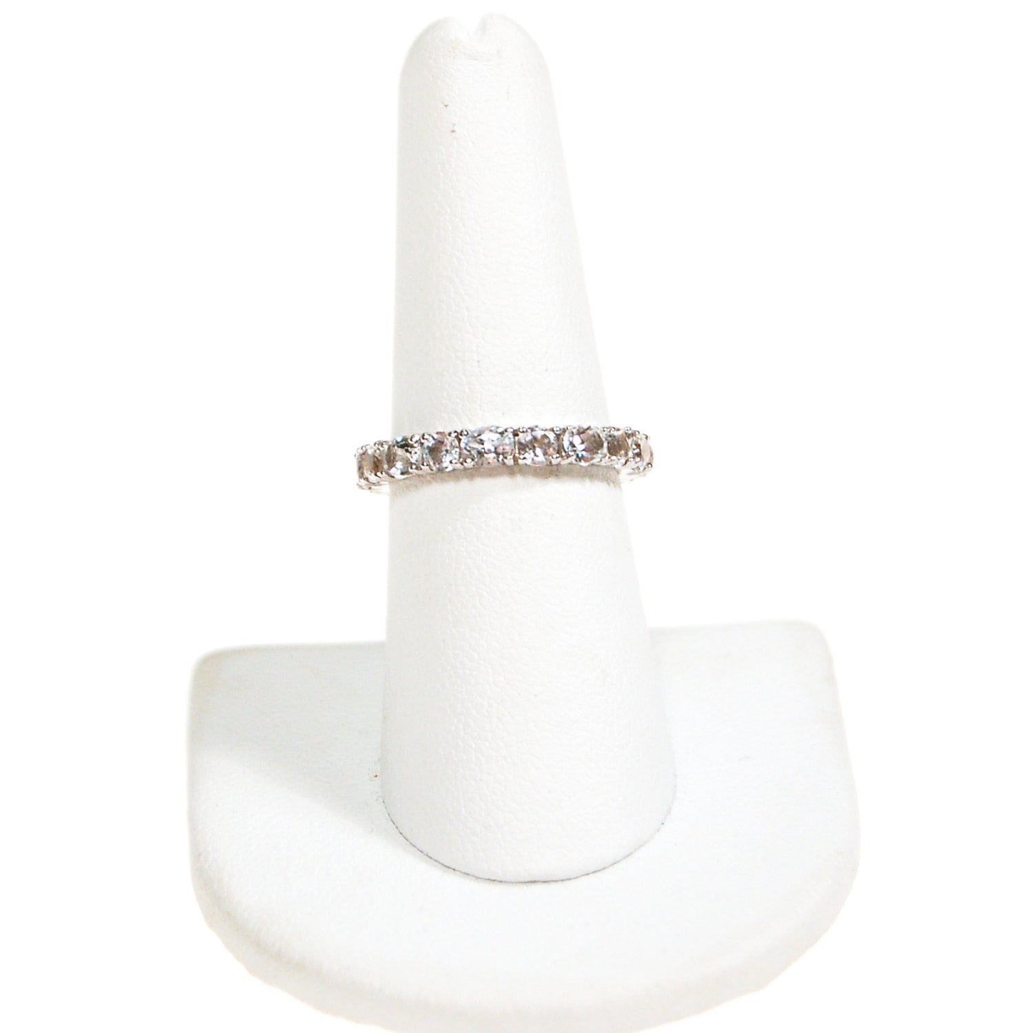 CZ Eternity Band, Sterling Silver, Ring Size 7 by Sterling Silver - Vintage Meet Modern Vintage Jewelry - Chicago, Illinois - #oldhollywoodglamour #vintagemeetmodern #designervintage #jewelrybox #antiquejewelry #vintagejewelry