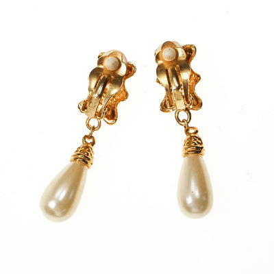 Gold Heart and Pearl Drop Earrings by Unsigned Beauty - Vintage Meet Modern Vintage Jewelry - Chicago, Illinois - #oldhollywoodglamour #vintagemeetmodern #designervintage #jewelrybox #antiquejewelry #vintagejewelry