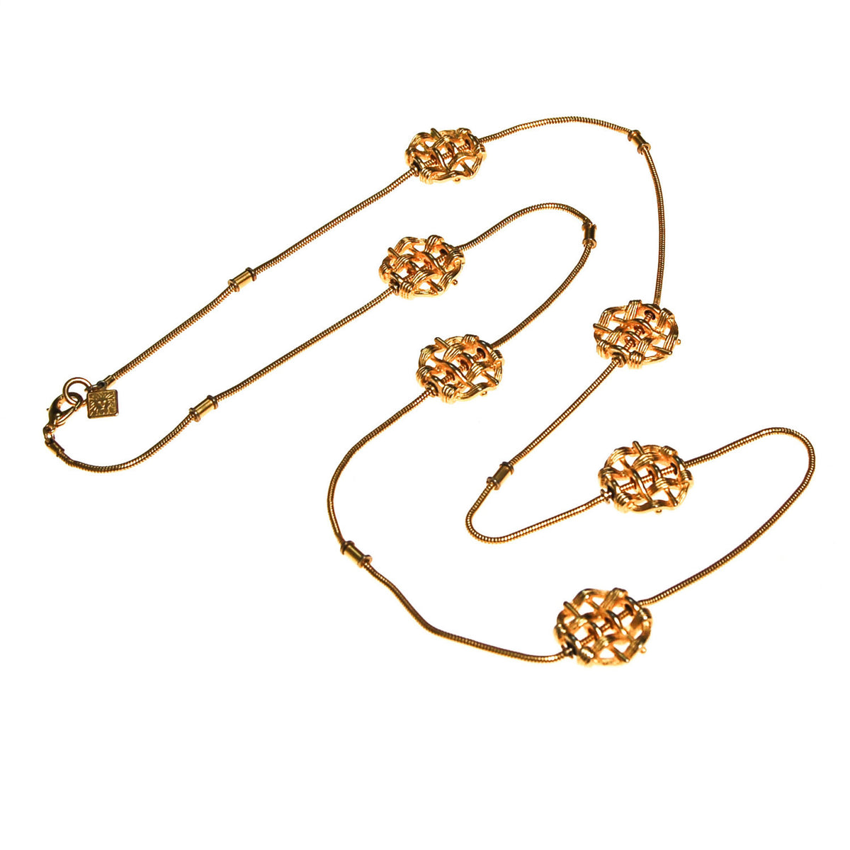 Anne Klein Couture Brushed Gold Long Length Necklace