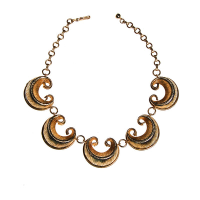 Gold Scroll Link Statement Collar Necklace by Unsigned Beauty - Vintage Meet Modern Vintage Jewelry - Chicago, Illinois - #oldhollywoodglamour #vintagemeetmodern #designervintage #jewelrybox #antiquejewelry #vintagejewelry