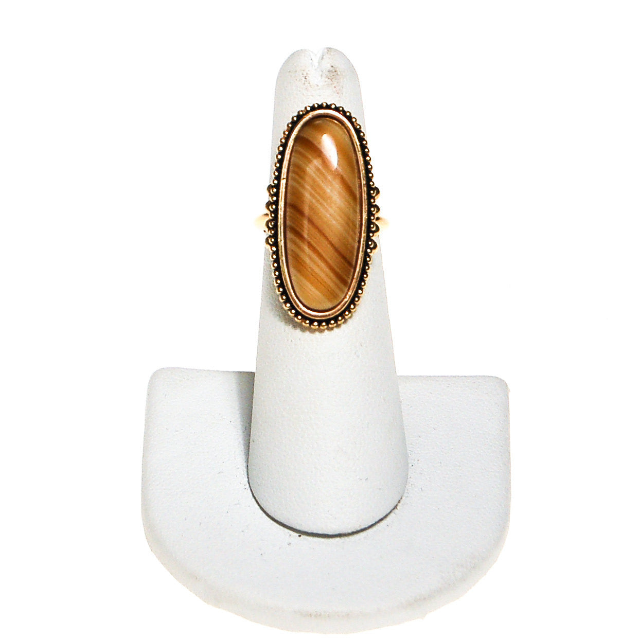 Natural Earth Tone Agate Statement Ring by Avon - Vintage Meet Modern Vintage Jewelry - Chicago, Illinois - #oldhollywoodglamour #vintagemeetmodern #designervintage #jewelrybox #antiquejewelry #vintagejewelry