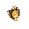 Golden Faux Opal and Citrine Rhinestone Statement Ring by Unsigned Beauty - Vintage Meet Modern Vintage Jewelry - Chicago, Illinois - #oldhollywoodglamour #vintagemeetmodern #designervintage #jewelrybox #antiquejewelry #vintagejewelry