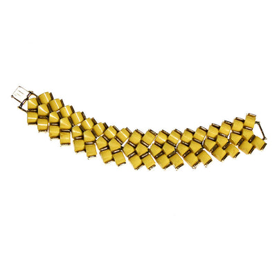 Sunshine Yellow Thermoset Wave Bracelet by Unsigned Beauty - Vintage Meet Modern Vintage Jewelry - Chicago, Illinois - #oldhollywoodglamour #vintagemeetmodern #designervintage #jewelrybox #antiquejewelry #vintagejewelry