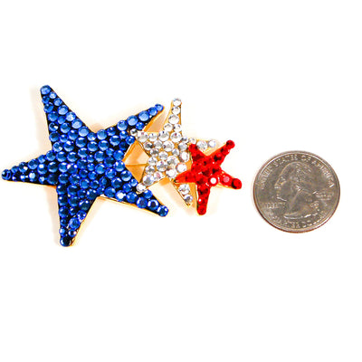 Red, White, Blue Rhinestone Star Brooch by Unsigned Beauty - Vintage Meet Modern Vintage Jewelry - Chicago, Illinois - #oldhollywoodglamour #vintagemeetmodern #designervintage #jewelrybox #antiquejewelry #vintagejewelry
