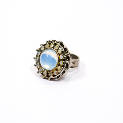 Opaline Glass Statement Ring by Unsigned Beauty - Vintage Meet Modern Vintage Jewelry - Chicago, Illinois - #oldhollywoodglamour #vintagemeetmodern #designervintage #jewelrybox #antiquejewelry #vintagejewelry