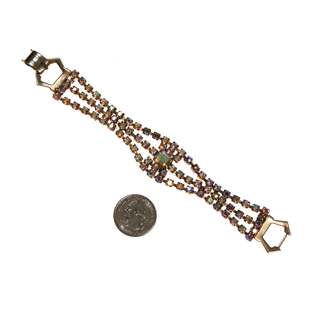 Champagne Rhinestones Bracelet by Unsigned Beauty - Vintage Meet Modern Vintage Jewelry - Chicago, Illinois - #oldhollywoodglamour #vintagemeetmodern #designervintage #jewelrybox #antiquejewelry #vintagejewelry