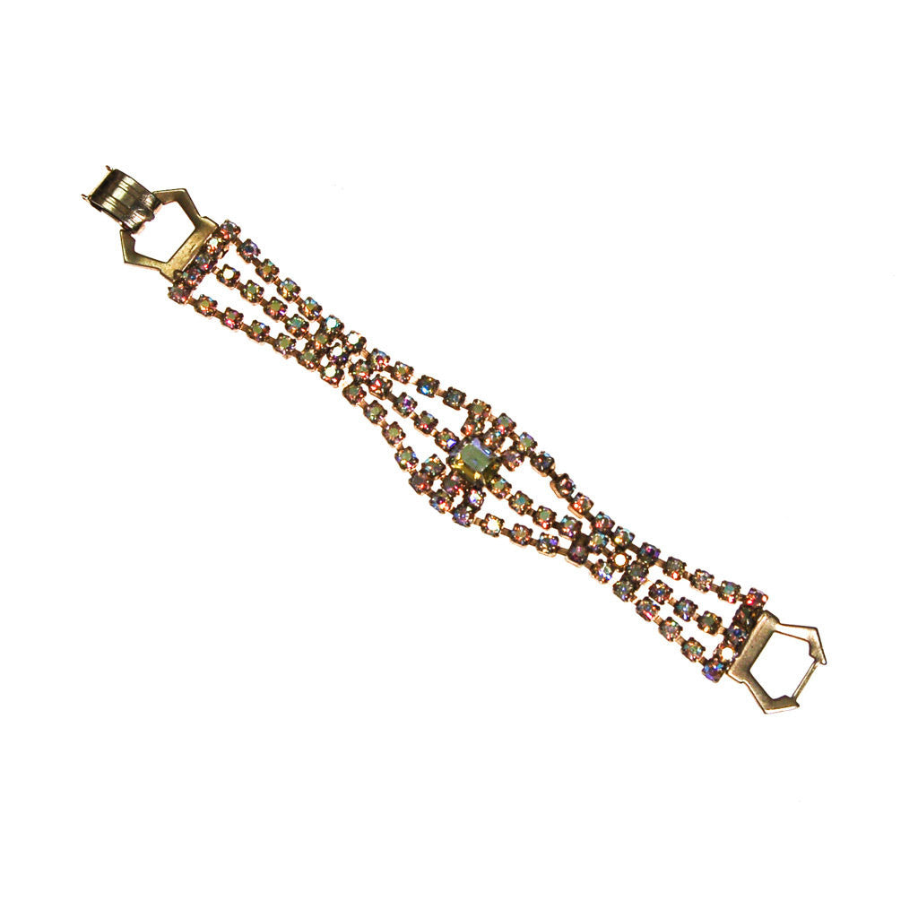 Champagne Rhinestones Bracelet by Unsigned Beauty - Vintage Meet Modern Vintage Jewelry - Chicago, Illinois - #oldhollywoodglamour #vintagemeetmodern #designervintage #jewelrybox #antiquejewelry #vintagejewelry