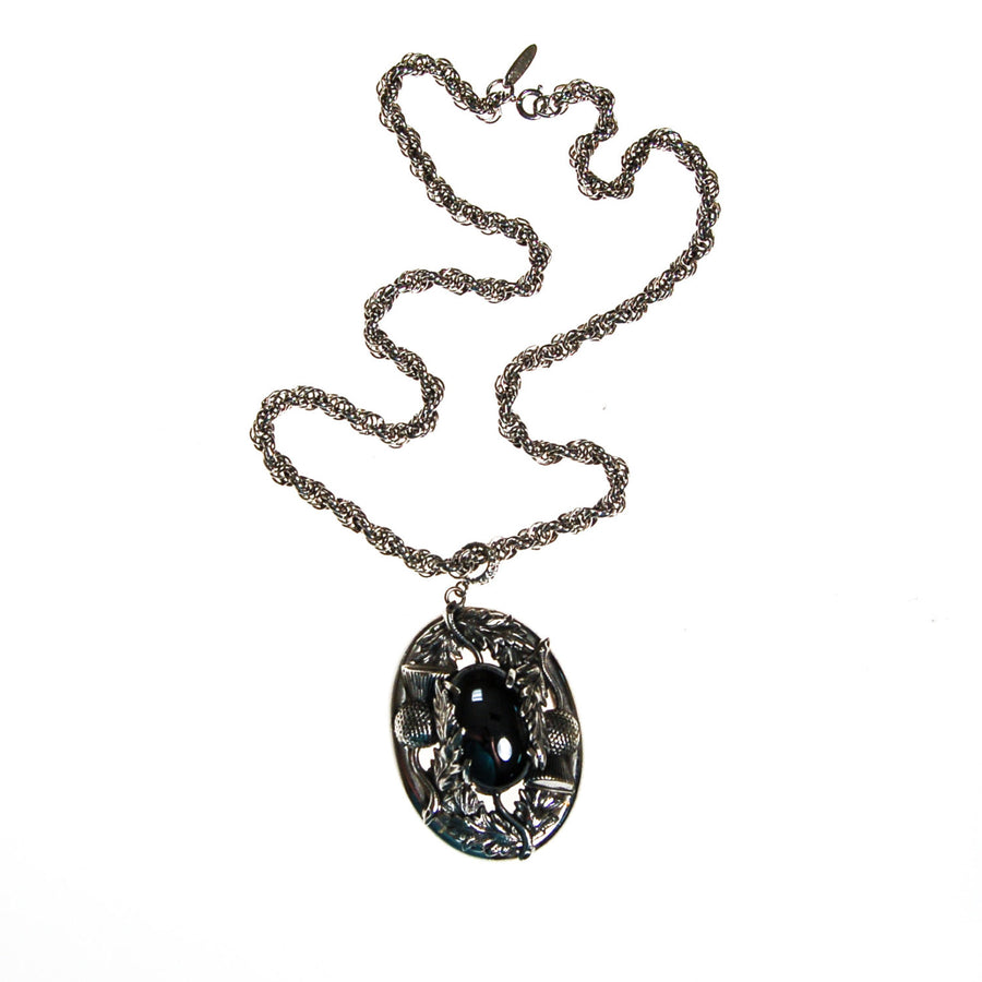Whiting and Davis Hematite Pendant Statement Necklace by Whiting and Davis - Vintage Meet Modern Vintage Jewelry - Chicago, Illinois - #oldhollywoodglamour #vintagemeetmodern #designervintage #jewelrybox #antiquejewelry #vintagejewelry