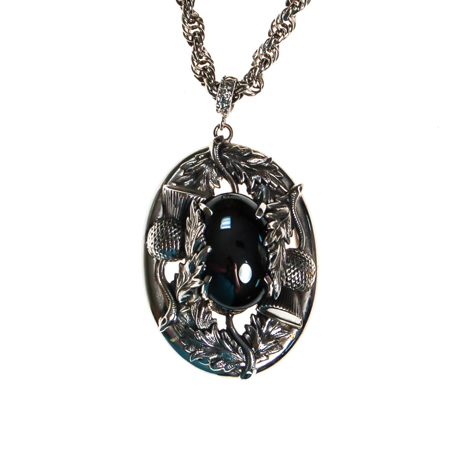 Whiting and Davis Hematite Pendant Statement Necklace by Whiting and Davis - Vintage Meet Modern Vintage Jewelry - Chicago, Illinois - #oldhollywoodglamour #vintagemeetmodern #designervintage #jewelrybox #antiquejewelry #vintagejewelry