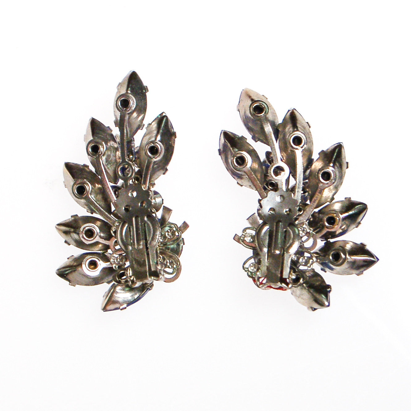 Bright Blue Rhinestone Ear Crawler Statement Earrings by Unsigned Beauty - Vintage Meet Modern Vintage Jewelry - Chicago, Illinois - #oldhollywoodglamour #vintagemeetmodern #designervintage #jewelrybox #antiquejewelry #vintagejewelry