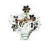 Vintage Blue Flowers in the Basket Painted Enamel Brooch by Unsigned Beauty - Vintage Meet Modern Vintage Jewelry - Chicago, Illinois - #oldhollywoodglamour #vintagemeetmodern #designervintage #jewelrybox #antiquejewelry #vintagejewelry
