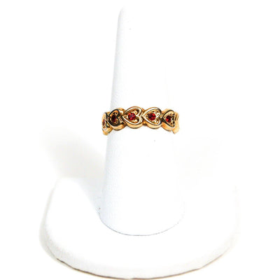 Avon Heart Band Ring, Gold with Red Rhinestones by Avon - Vintage Meet Modern Vintage Jewelry - Chicago, Illinois - #oldhollywoodglamour #vintagemeetmodern #designervintage #jewelrybox #antiquejewelry #vintagejewelry