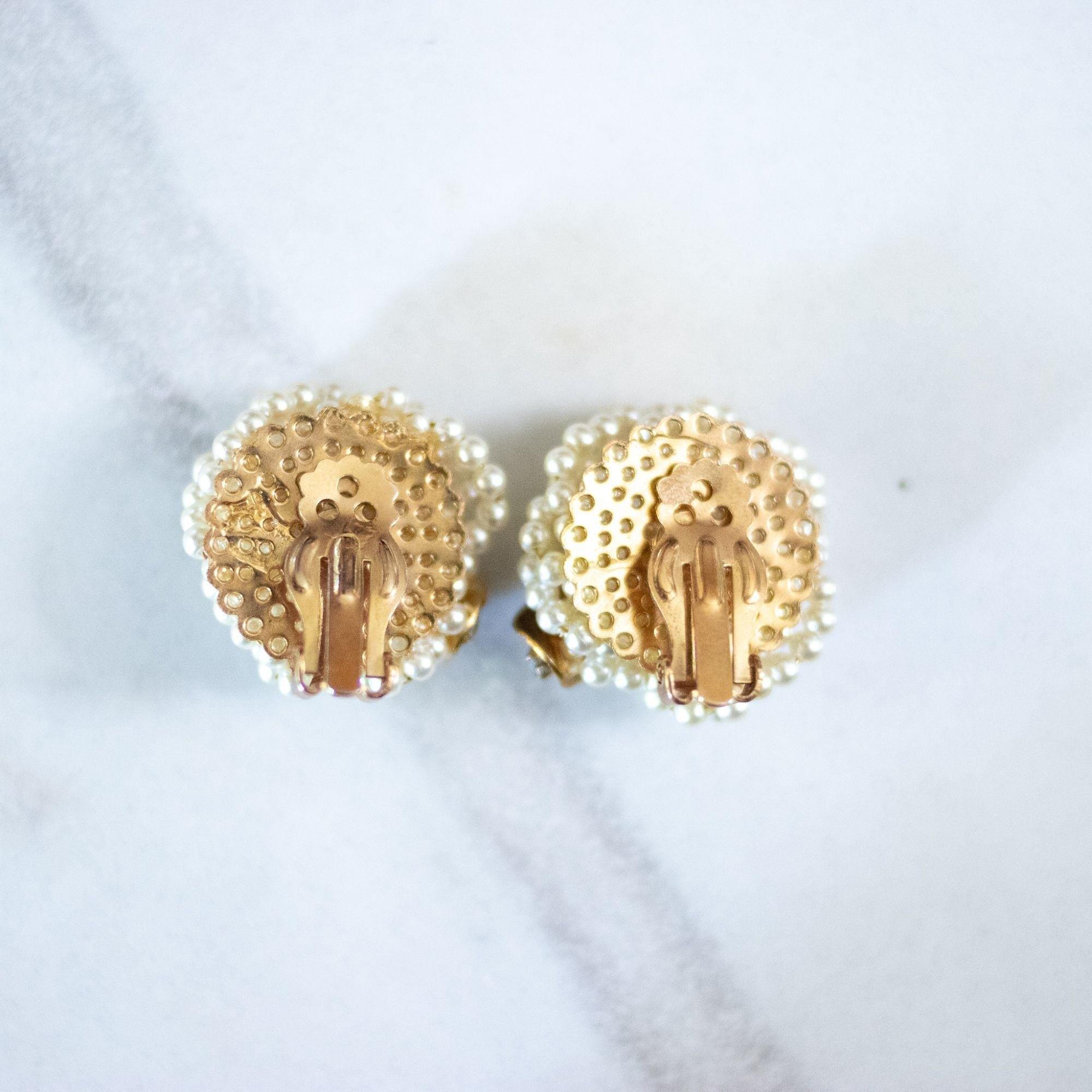 Petite Pearl Cluster with Aurora Borealis Earrings by Unsigned Beauty - Vintage Meet Modern Vintage Jewelry - Chicago, Illinois - #oldhollywoodglamour #vintagemeetmodern #designervintage #jewelrybox #antiquejewelry #vintagejewelry