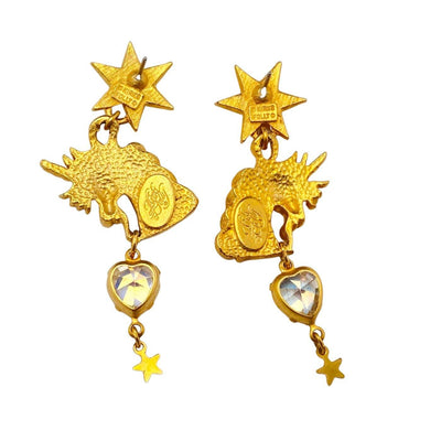 Vintage Kirks Folly Unicorn and Aurora Borealis Statement Earrings by Kirks Folly - Vintage Meet Modern Vintage Jewelry - Chicago, Illinois - #oldhollywoodglamour #vintagemeetmodern #designervintage #jewelrybox #antiquejewelry #vintagejewelry