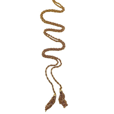 Vintage Gold Tassel Chain Lariat by Unsigned Beauty - Vintage Meet Modern Vintage Jewelry - Chicago, Illinois - #oldhollywoodglamour #vintagemeetmodern #designervintage #jewelrybox #antiquejewelry #vintagejewelry