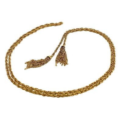 Vintage Gold Tassel Chain Lariat by Unsigned Beauty - Vintage Meet Modern Vintage Jewelry - Chicago, Illinois - #oldhollywoodglamour #vintagemeetmodern #designervintage #jewelrybox #antiquejewelry #vintagejewelry