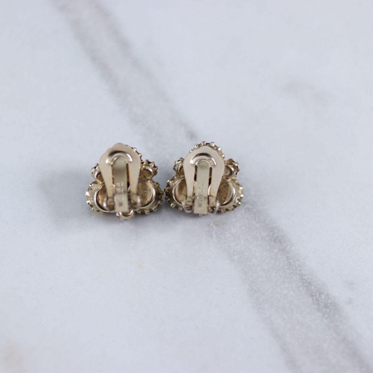 Vintage Weiss Red Aurora Borealis Earrings by Weiss - Vintage Meet Modern Vintage Jewelry - Chicago, Illinois - #oldhollywoodglamour #vintagemeetmodern #designervintage #jewelrybox #antiquejewelry #vintagejewelry