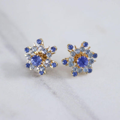 Vintage Coro Blue Rhinestone Earrings by Coro - Vintage Meet Modern Vintage Jewelry - Chicago, Illinois - #oldhollywoodglamour #vintagemeetmodern #designervintage #jewelrybox #antiquejewelry #vintagejewelry