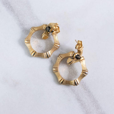 Vintage Bamboo Doorknocker Hoop Earrings by Unsigned Beauty - Vintage Meet Modern Vintage Jewelry - Chicago, Illinois - #oldhollywoodglamour #vintagemeetmodern #designervintage #jewelrybox #antiquejewelry #vintagejewelry