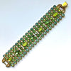 Vintage Wide Light Green Rhinestone Bracelet by Unsigned Beauty - Vintage Meet Modern Vintage Jewelry - Chicago, Illinois - #oldhollywoodglamour #vintagemeetmodern #designervintage #jewelrybox #antiquejewelry #vintagejewelry