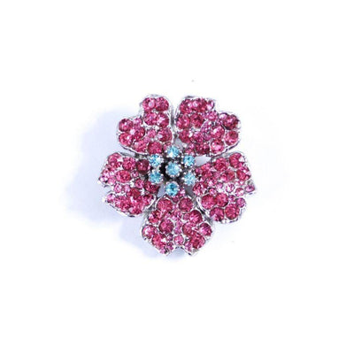 Vintage Pink and Blue Rhinestone Flower Brooch by Unsigned Beauty - Vintage Meet Modern Vintage Jewelry - Chicago, Illinois - #oldhollywoodglamour #vintagemeetmodern #designervintage #jewelrybox #antiquejewelry #vintagejewelry