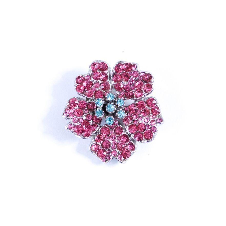 Vintage Pink and Blue Rhinestone Flower Brooch by Unsigned Beauty - Vintage Meet Modern Vintage Jewelry - Chicago, Illinois - #oldhollywoodglamour #vintagemeetmodern #designervintage #jewelrybox #antiquejewelry #vintagejewelry