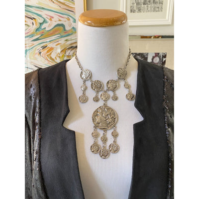 Shonda Black Ultra Suede Sequined Jacket by Anthropologie - Vintage Meet Modern Vintage Jewelry - Chicago, Illinois - #oldhollywoodglamour #vintagemeetmodern #designervintage #jewelrybox #antiquejewelry #vintagejewelry