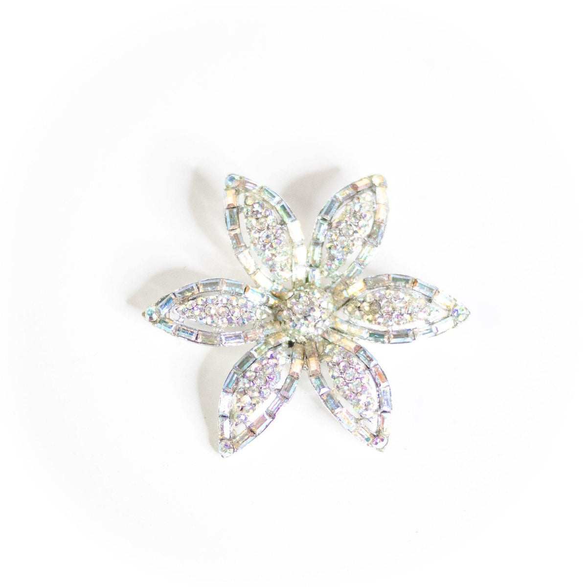 Vintage Aurora Borealis Flower Brooch