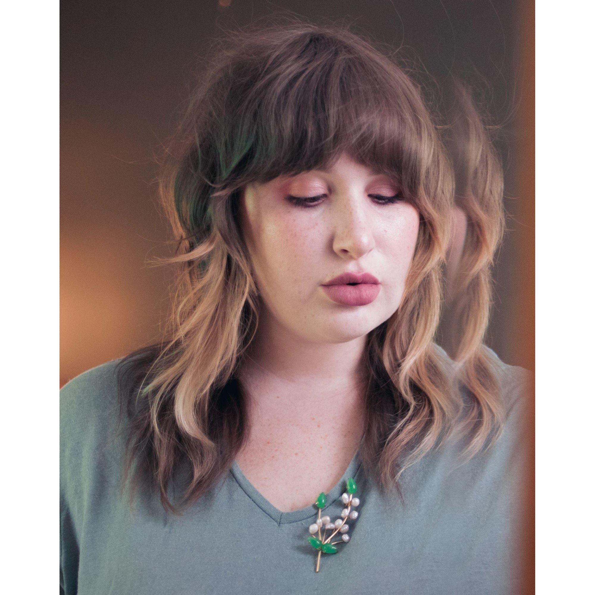 Vintage Lily of the Valley Brooch with Cultured Pearl and Jade Leaves by Unsigned Beauty - Vintage Meet Modern Vintage Jewelry - Chicago, Illinois - #oldhollywoodglamour #vintagemeetmodern #designervintage #jewelrybox #antiquejewelry #vintagejewelry