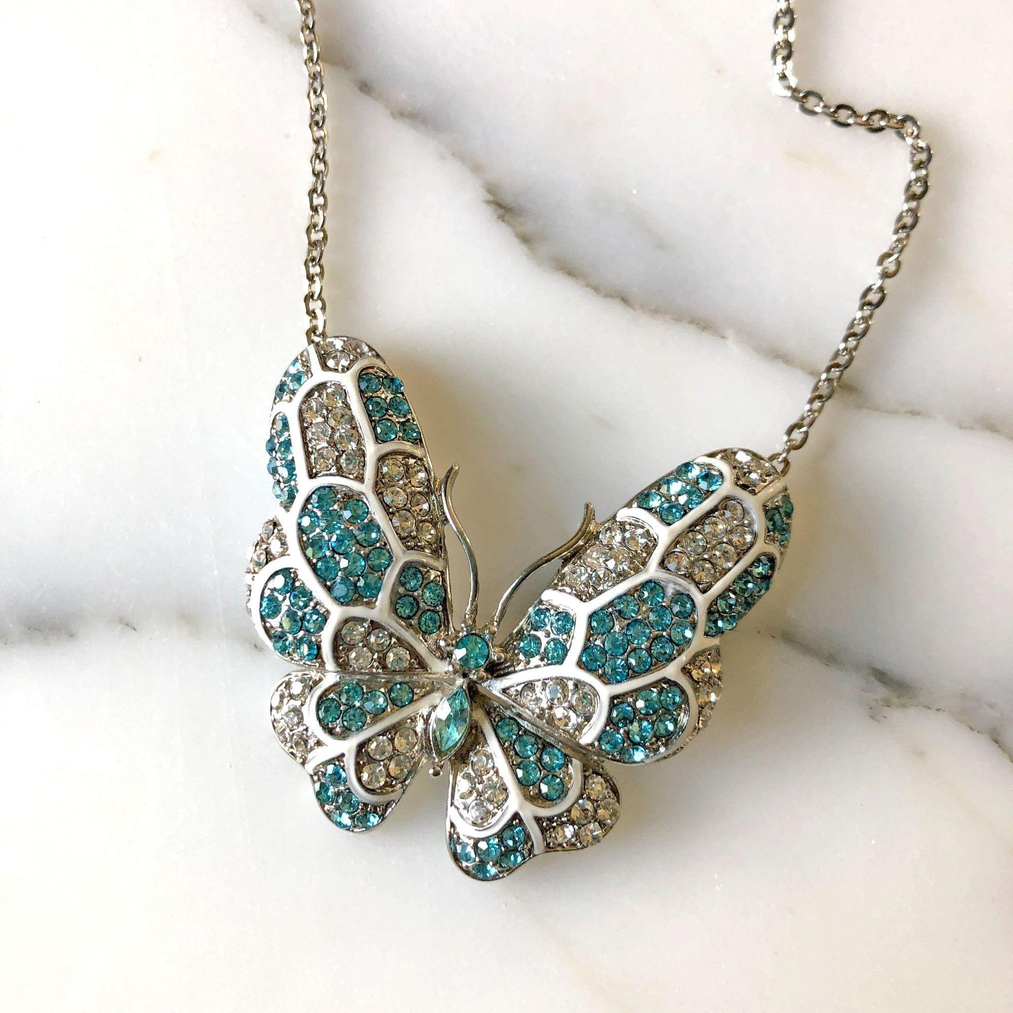 Vintage Sarah Coventry Butterfly Necklace by Sarah Coventry - Vintage Meet Modern Vintage Jewelry - Chicago, Illinois - #oldhollywoodglamour #vintagemeetmodern #designervintage #jewelrybox #antiquejewelry #vintagejewelry