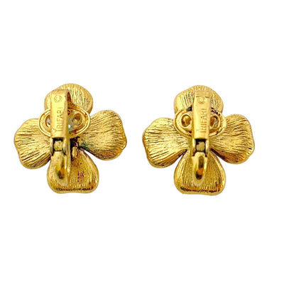 Vintage Crown Trifari Gold Dogwood Earrings by Crown Trifari - Vintage Meet Modern Vintage Jewelry - Chicago, Illinois - #oldhollywoodglamour #vintagemeetmodern #designervintage #jewelrybox #antiquejewelry #vintagejewelry