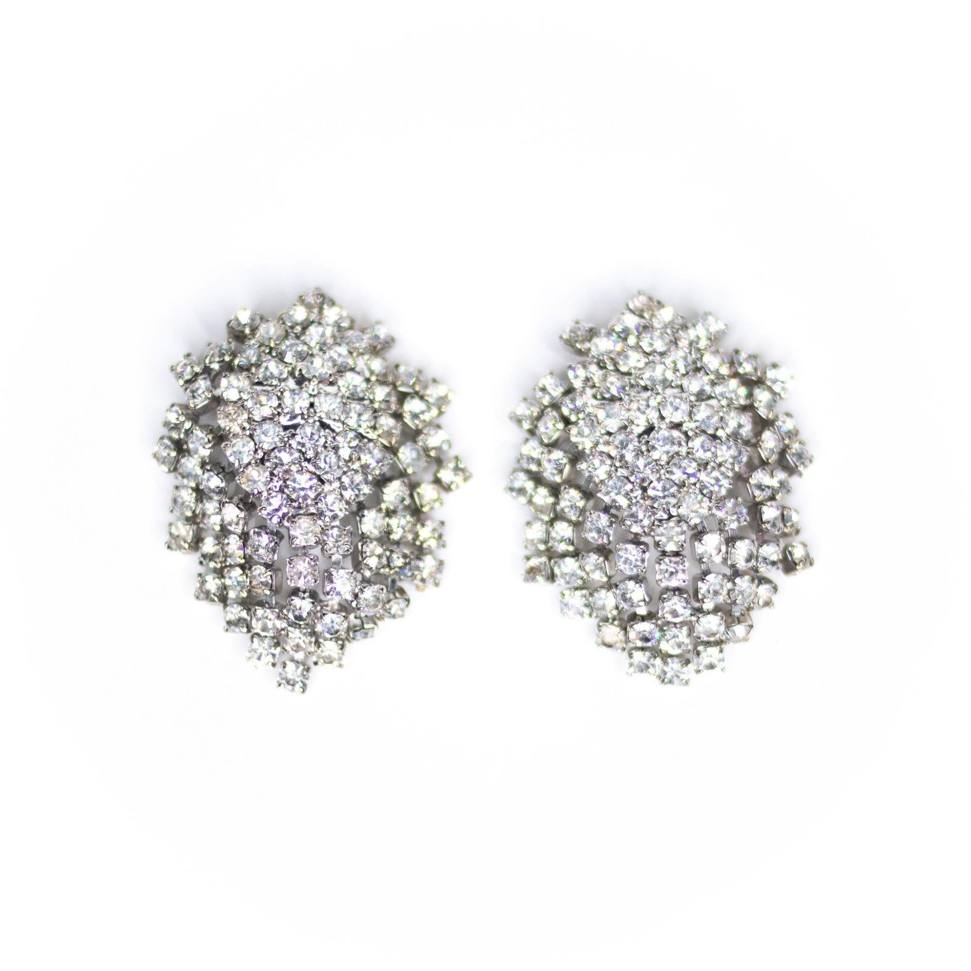 Vintage Rhinestone Cha Cha Waterfall Statement Earrings by Unsigned Beauty - Vintage Meet Modern Vintage Jewelry - Chicago, Illinois - #oldhollywoodglamour #vintagemeetmodern #designervintage #jewelrybox #antiquejewelry #vintagejewelry