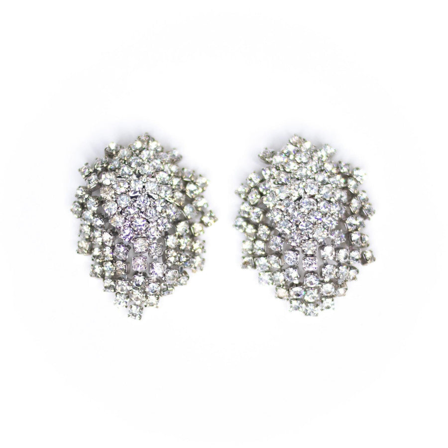 Vintage Rhinestone Cha Cha Waterfall Statement Earrings by Unsigned Beauty - Vintage Meet Modern Vintage Jewelry - Chicago, Illinois - #oldhollywoodglamour #vintagemeetmodern #designervintage #jewelrybox #antiquejewelry #vintagejewelry
