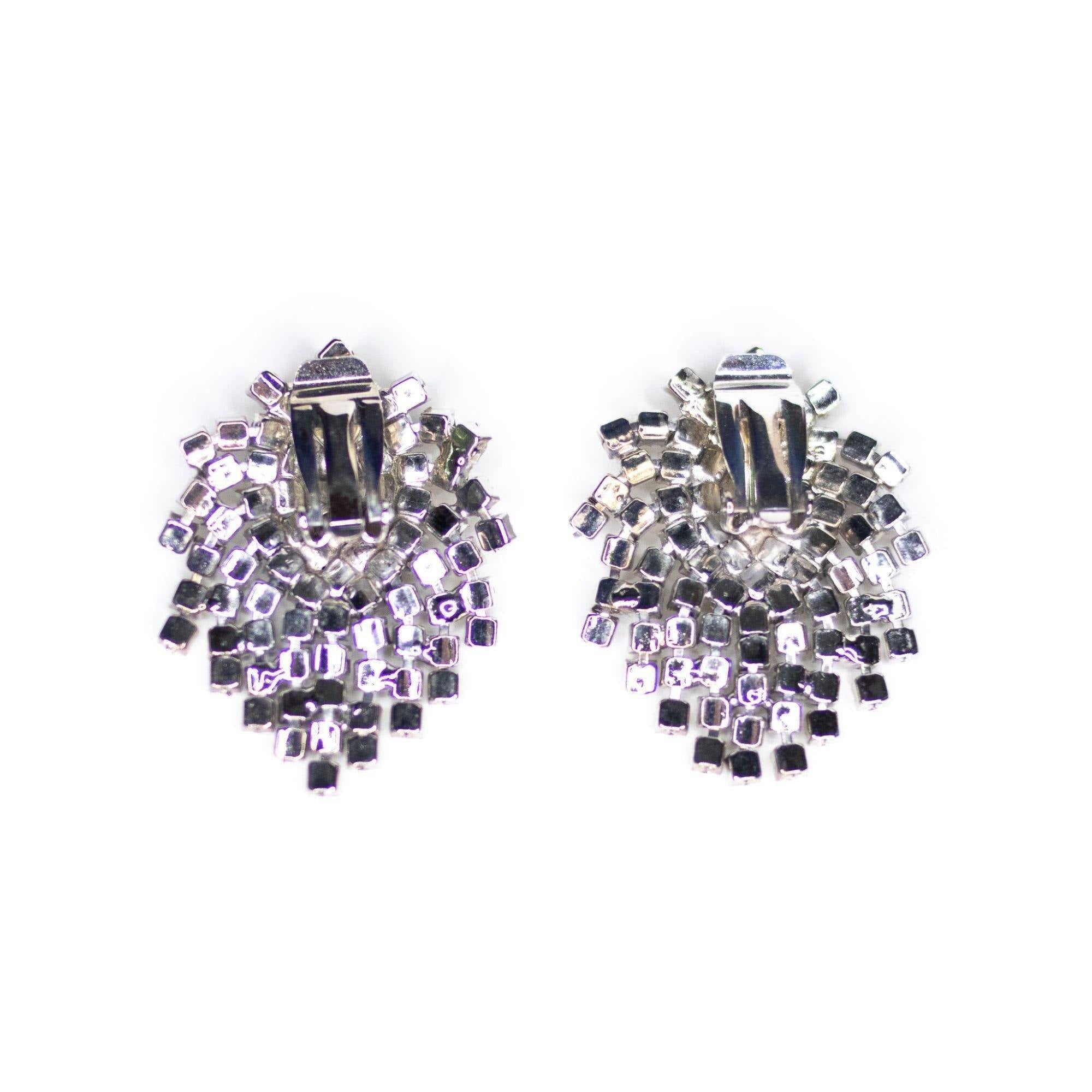 Vintage Rhinestone Cha Cha Waterfall Statement Earrings by Unsigned Beauty - Vintage Meet Modern Vintage Jewelry - Chicago, Illinois - #oldhollywoodglamour #vintagemeetmodern #designervintage #jewelrybox #antiquejewelry #vintagejewelry