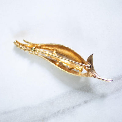 Vintage Gold Leaf with Diamante Rhinestones by Alan J - Vintage Meet Modern Vintage Jewelry - Chicago, Illinois - #oldhollywoodglamour #vintagemeetmodern #designervintage #jewelrybox #antiquejewelry #vintagejewelry
