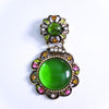 Vintage Green Lucite with Floral Accent Fob Style Brooch by Unsigned Beauty - Vintage Meet Modern Vintage Jewelry - Chicago, Illinois - #oldhollywoodglamour #vintagemeetmodern #designervintage #jewelrybox #antiquejewelry #vintagejewelry