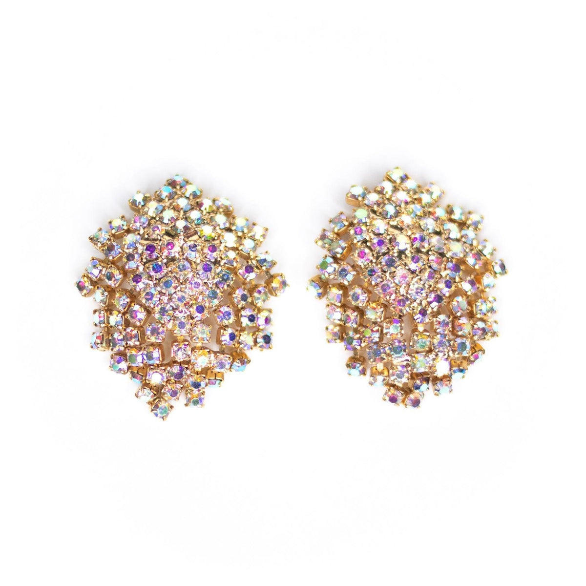 Vintage Aurora Borealis Cha Cha Waterfall Earrings