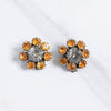 Vintage Weiss Smokey Gray and Amber Rhinestone Earrings by Weiss - Vintage Meet Modern Vintage Jewelry - Chicago, Illinois - #oldhollywoodglamour #vintagemeetmodern #designervintage #jewelrybox #antiquejewelry #vintagejewelry