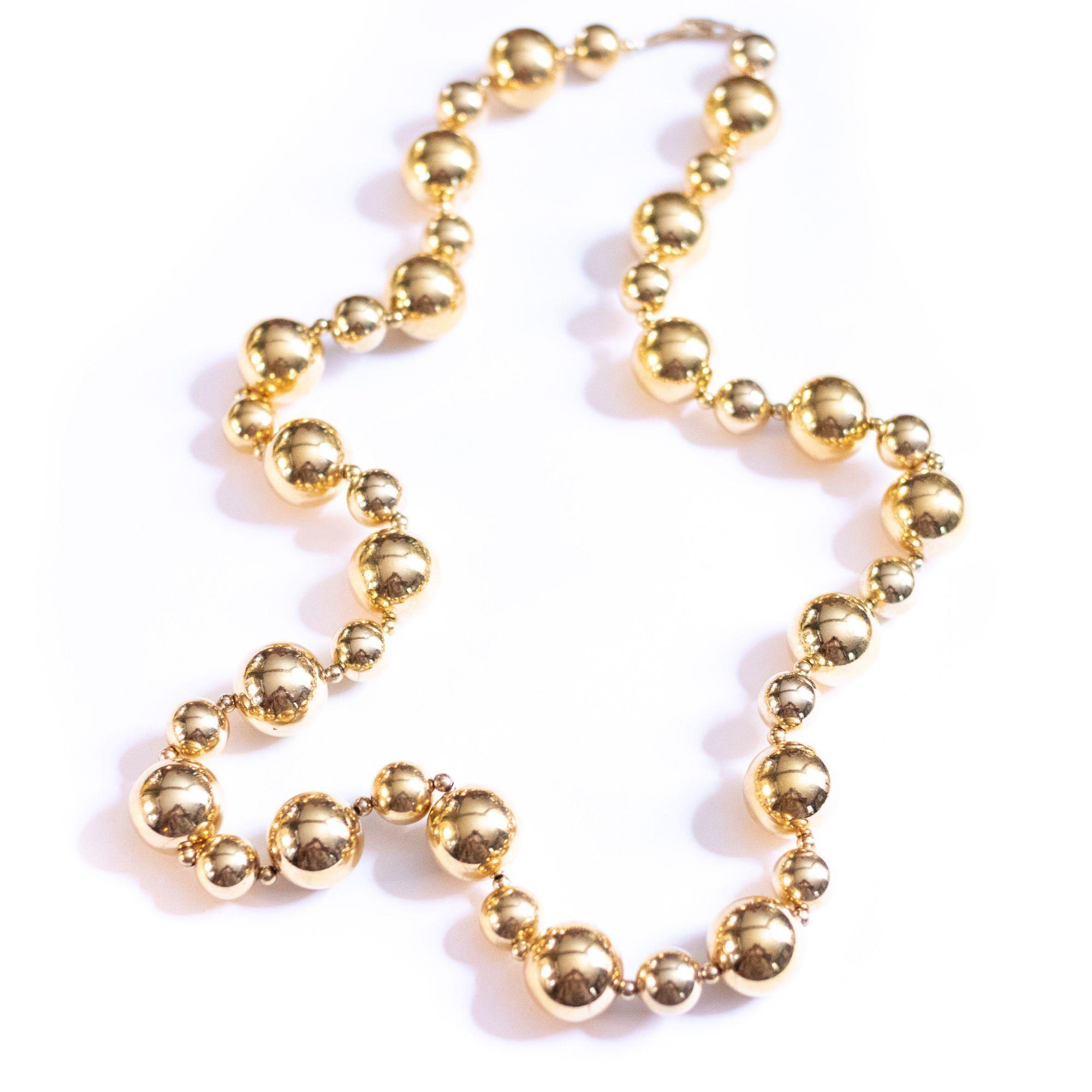 Vintage Long Gold Chunky Bead Necklace by Napier - Vintage Meet Modern Vintage Jewelry - Chicago, Illinois - #oldhollywoodglamour #vintagemeetmodern #designervintage #jewelrybox #antiquejewelry #vintagejewelry