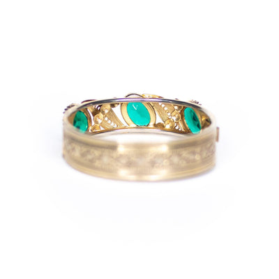 Vintage Czech Emerald Crystal Hinged Bangle Bracelet by Czech - Vintage Meet Modern Vintage Jewelry - Chicago, Illinois - #oldhollywoodglamour #vintagemeetmodern #designervintage #jewelrybox #antiquejewelry #vintagejewelry